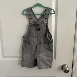 3T OshKosh Grey Jean Short Overalls